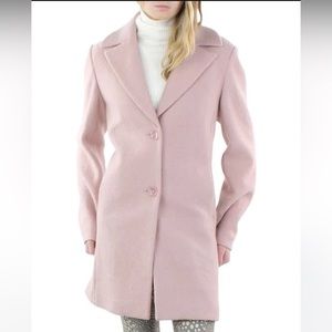 Tahari Blush Pink Boucle Lightweight Wool Coat